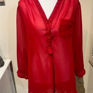 Truth Vibrant Red Button-Down Blouse